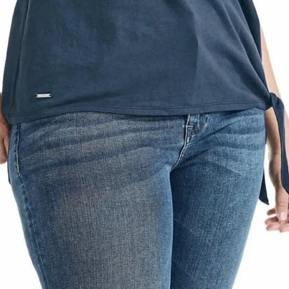 Nautica Women’s Side-Tie Short Sleeve Comfort T-Shirt, Navy Seas, XL - Picture 4 of 6